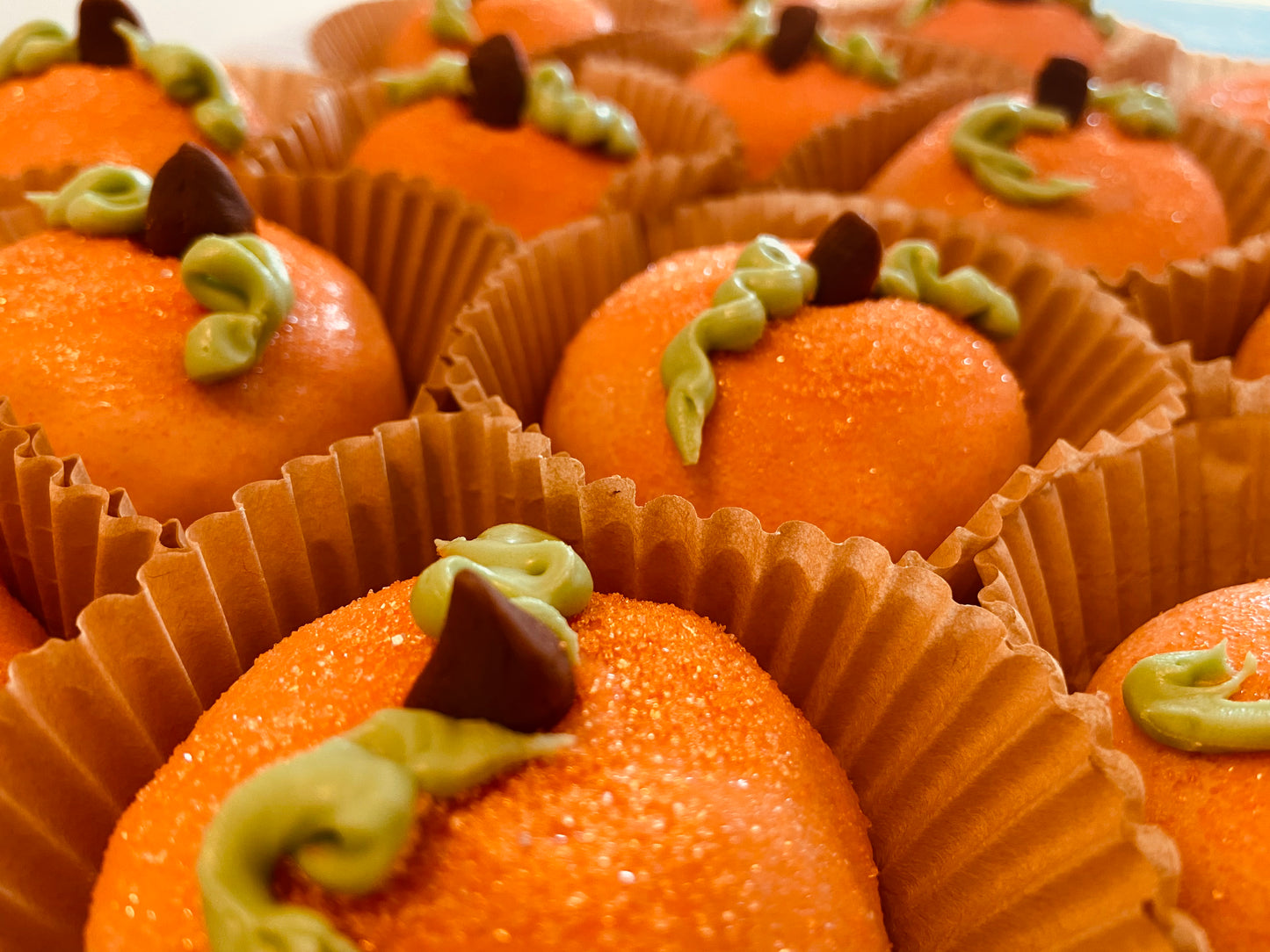 Mini "truffle brownie" Pumpkin Shaped Bites